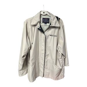 Sope Creek Hooded Jacket Mens‎ Size XL Beige Zip Pockets Bud Light Embroidered